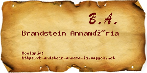 Brandstein Annamária névjegykártya